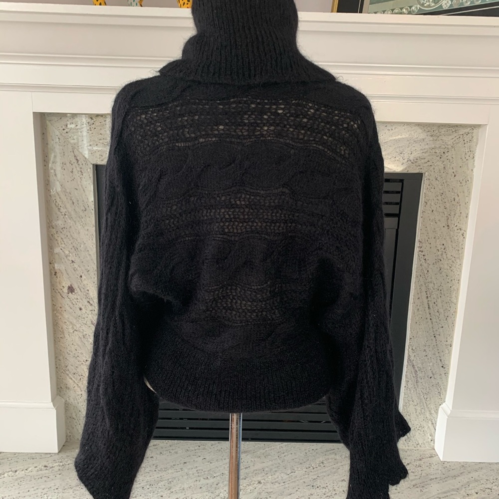 Pedro Del Hierro black mohair wide sleeve sweater - Picture 3 of 4